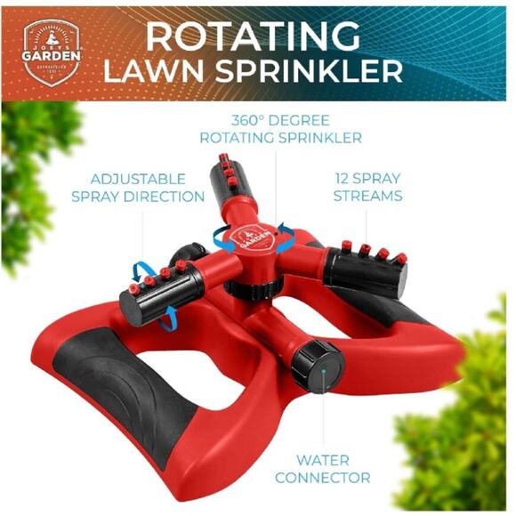 Joeys 2Pac Sprinkler for Yard, Rotating Garden Sprinkler for Large Area Coverage - Picture 2 of 7